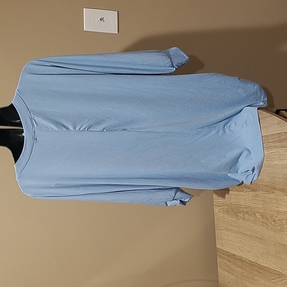 Sky Blue Side-Ruched V-Neck Dolman Top 3X - Picture 3 of 9